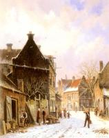 Eversen, Adrianus - A Village Street Scene in Winter